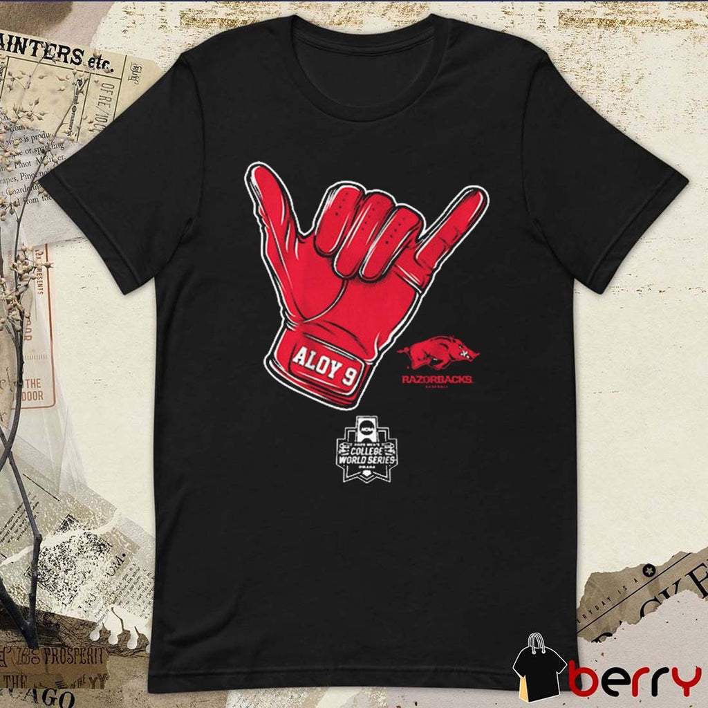 Arkansas Razorbacks Baseball Wehiwa Aloy 9 CWS Shaka NCAA College World Series t-shirt