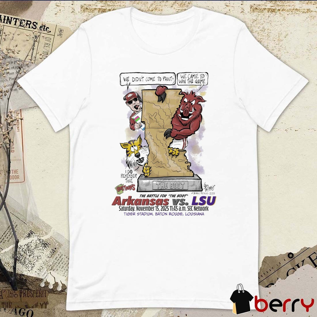 Arkansas Vs LSU November 15 2025 The Battle For The Boot Tiger Stadium Baton Rouge Louisiana t-shirt
