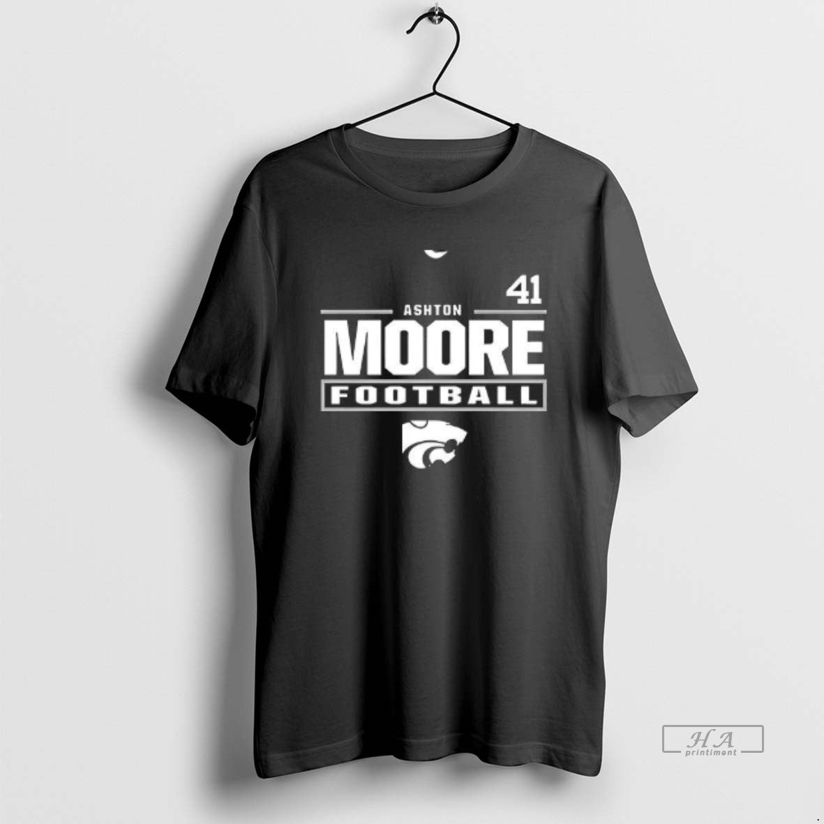 Official Ashton Moore 41 K State Wildcats Black Football