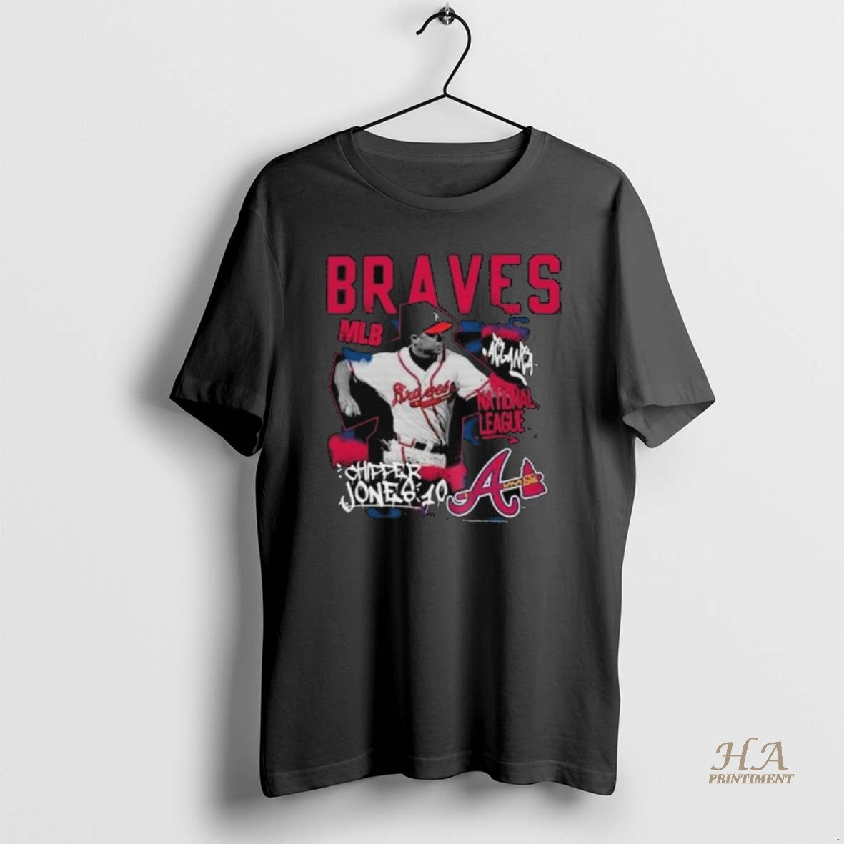Official Atlanta Braves Chipper Jones Mitchell Ness Cooperstown Star Moment 2025 Long Sleve