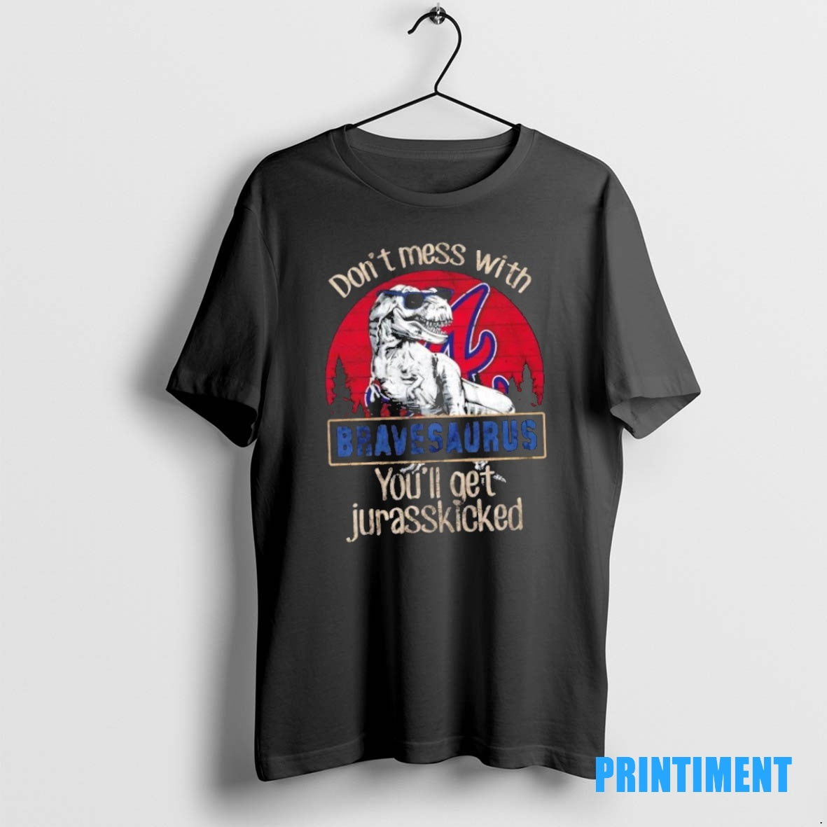 Official Atlanta Braves Dont Mess With Bravesaurus Youll Get Jurasskicked Tee Sweater
