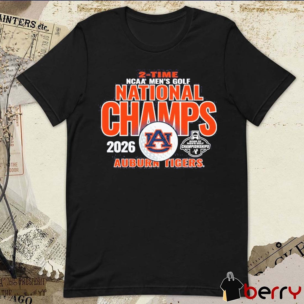 Auburn Tigers 2026 2-Time NCAA Men’s Golf National Champions t-shirt