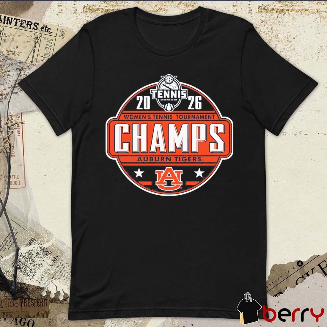 Auburn Tigers 2026 SEC Women’s Tennis Tournament Champions Locker Room t-shirt