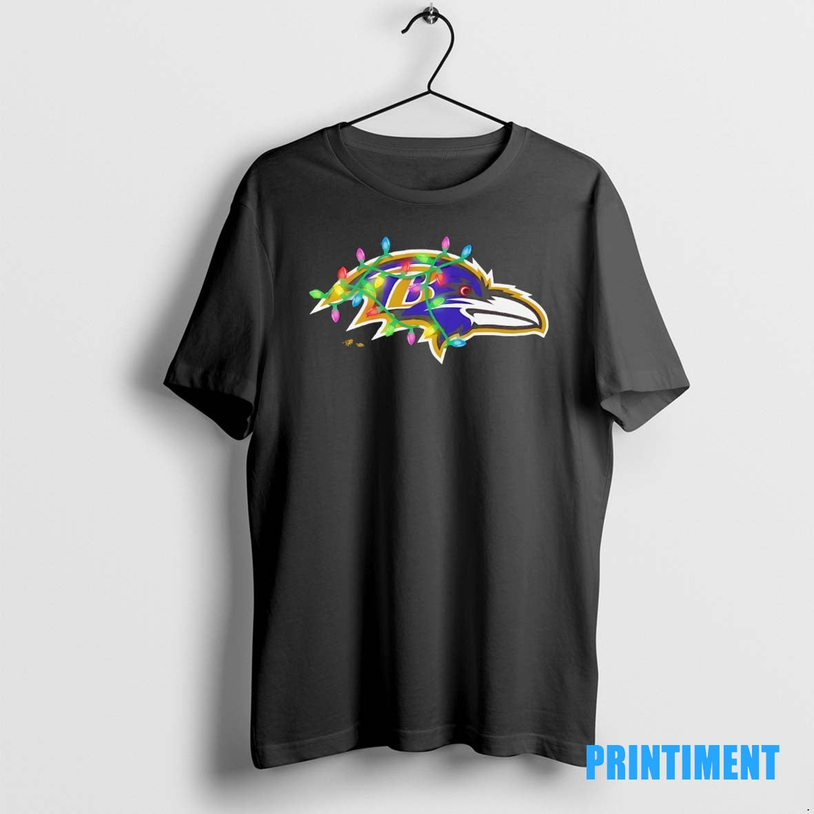 Official Baltimore Ravens Logo Christmas Light Tee Sweater