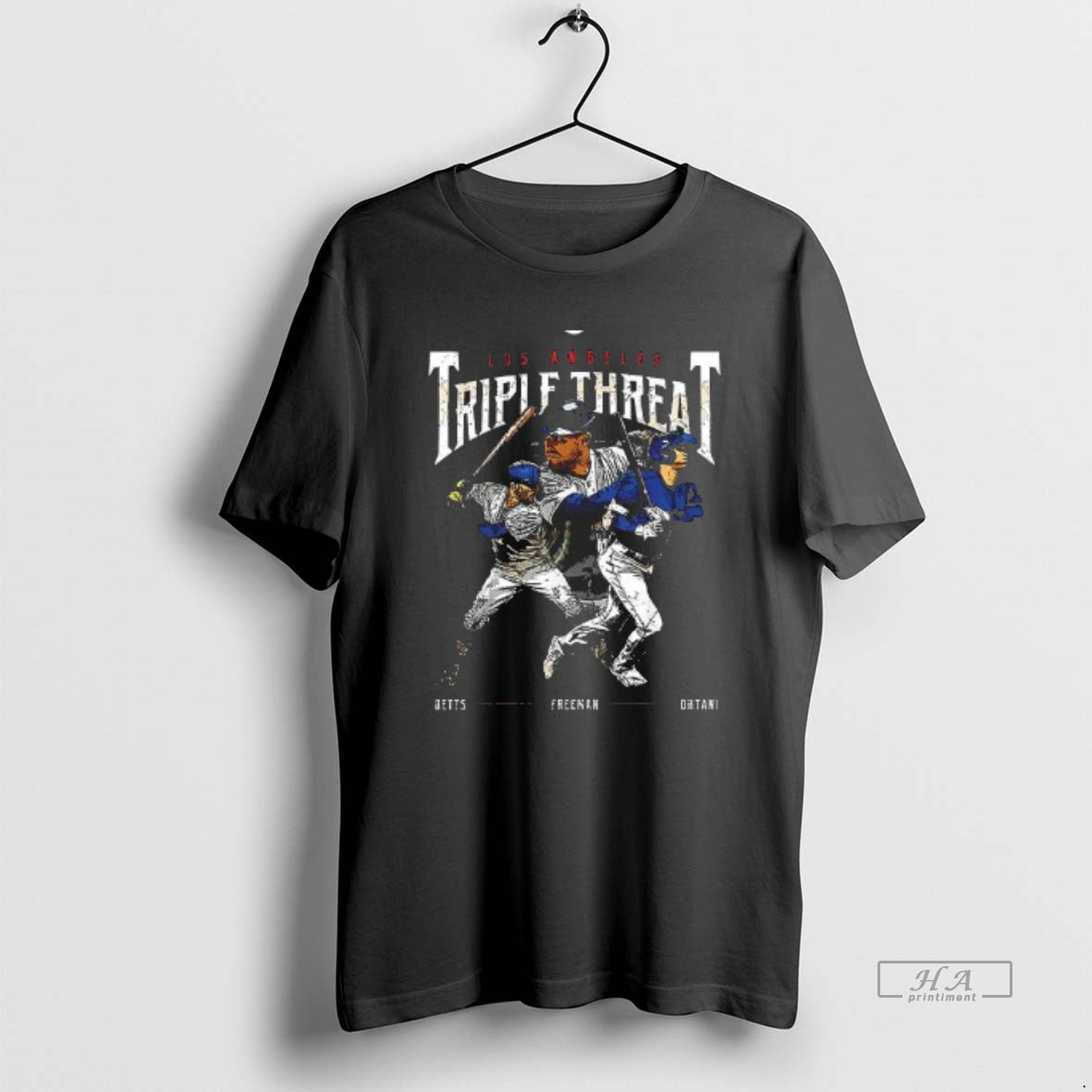 Official Best Triple Threat Baseball Ohtani Betts Freeman Los Angeles Dodgers Retro