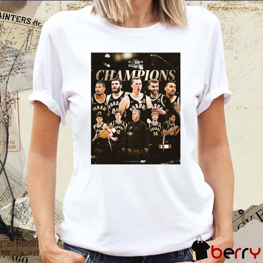 Big Ten Champions Purdue Boilermakers Men’s Basketball Of The Midwest Poster t-shirt