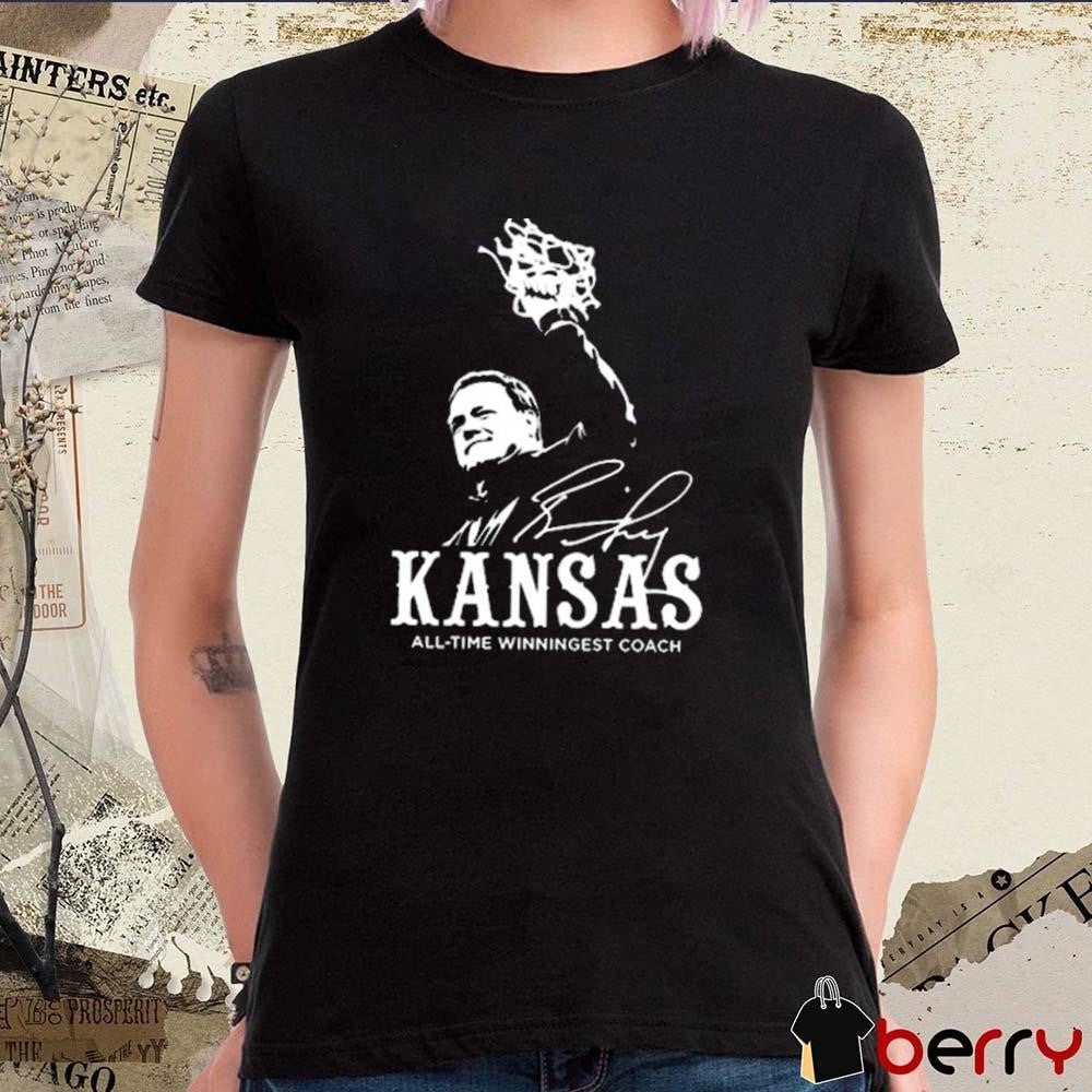 Bill Self Kansas Jayhawks All Time Winningest Coach Signature t-shirt