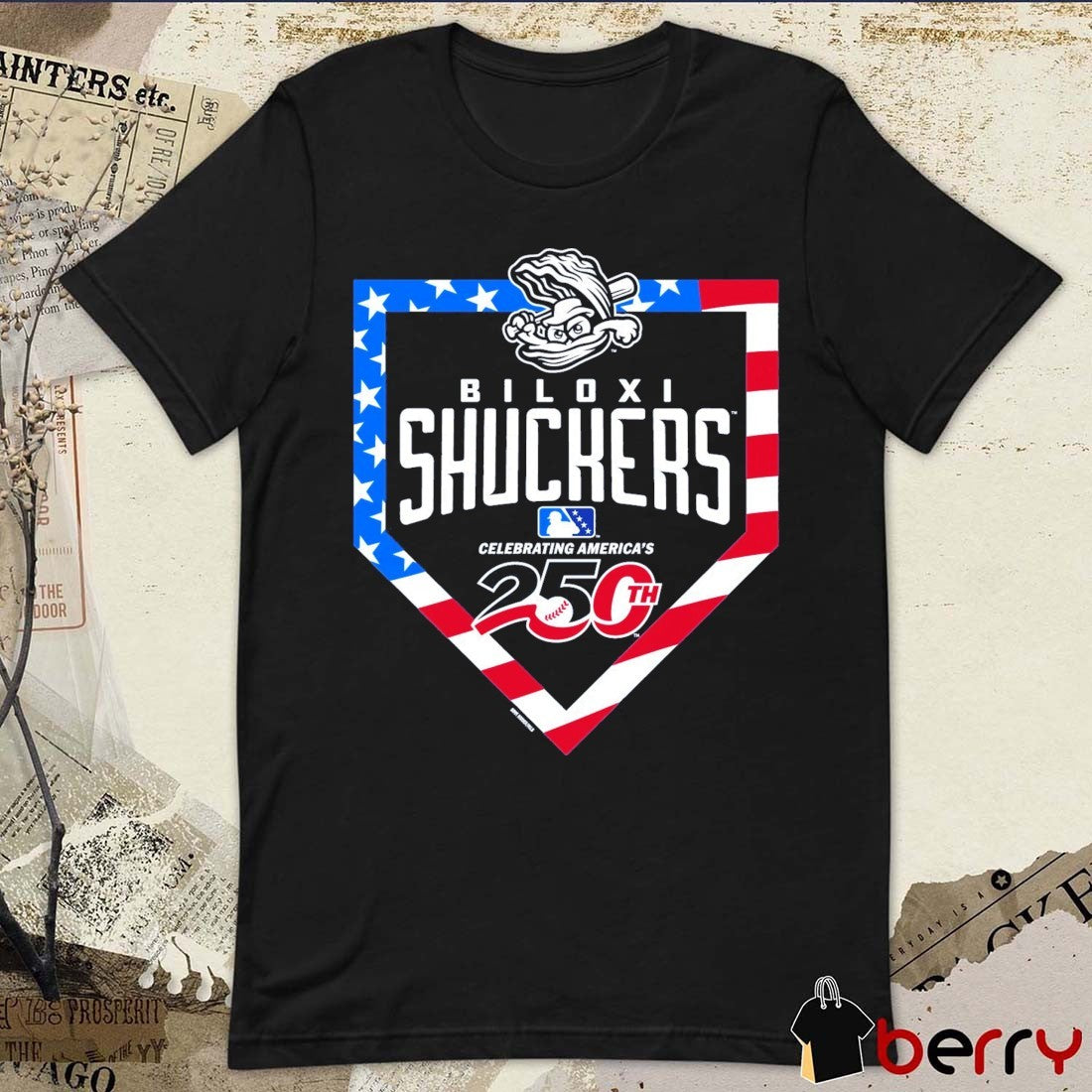 Biloxi Shuckers BaseFlag MiLB Celebrating America’s 250th Patriotic t-shirt