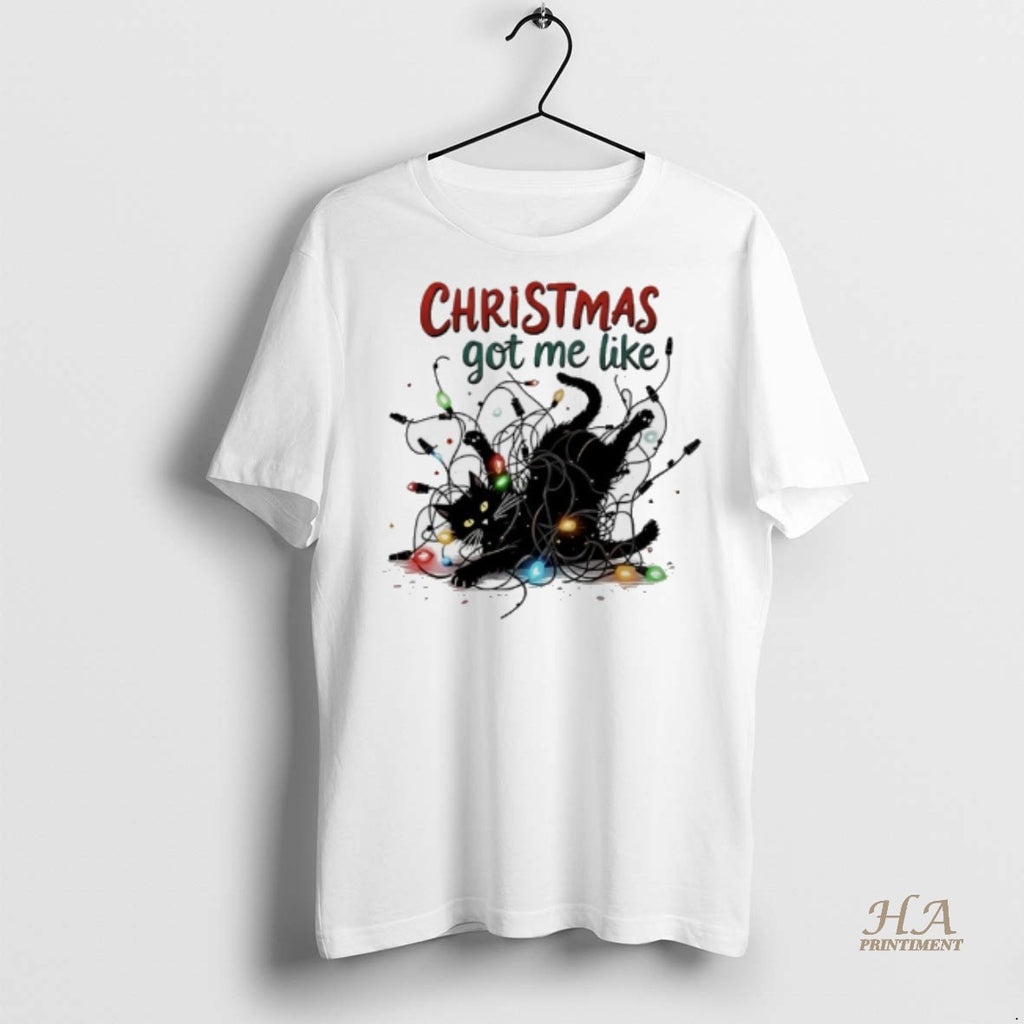 Official Black Cat Christmas Got Me Like Shirt
