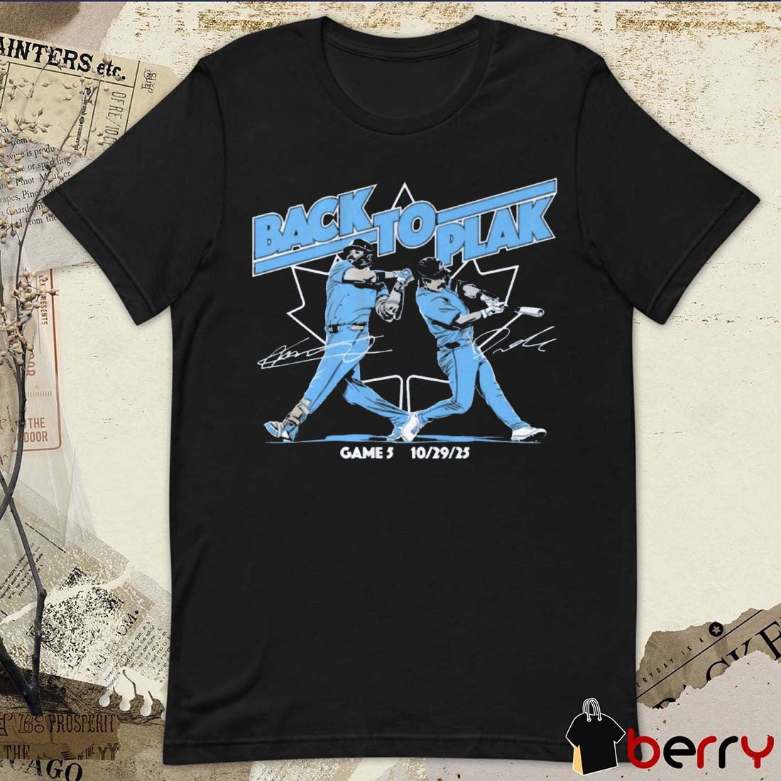 Blue Jays Davis Schneider And Vladimir Guerrero Jr Back To Plak Game 5 10 29 2025 Signatures t-shirt