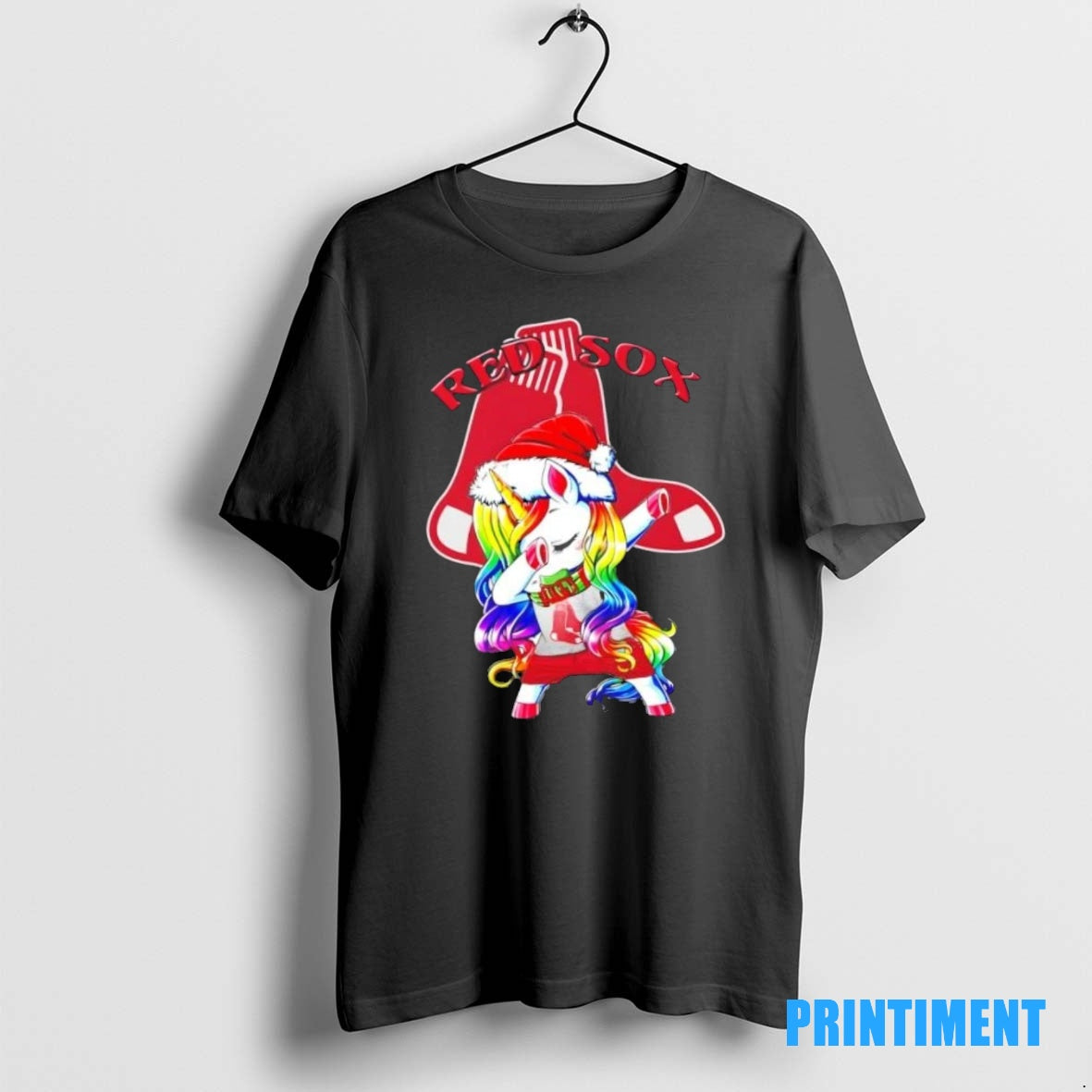 Official Boston Red Sox X Unicorn Santa Hat Dabbing Merry Christmas Tee Sweater