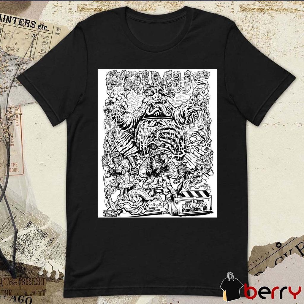 Brian Allen Primus Show July 9 2025 Red Rock Amphitheatre Morrison CO Art Poster t-shirt