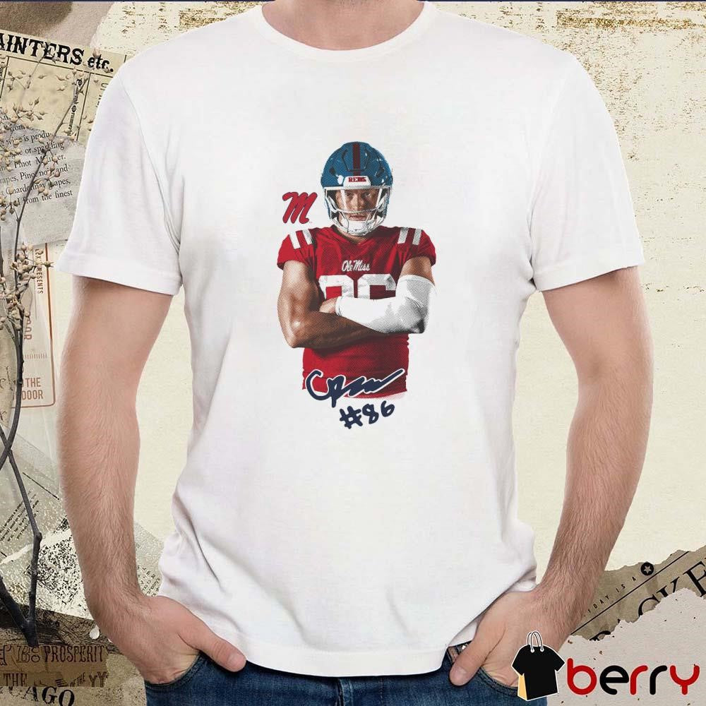 Caden Prieskorn Ole Miss Rebels Portrait Signature t-shirt
