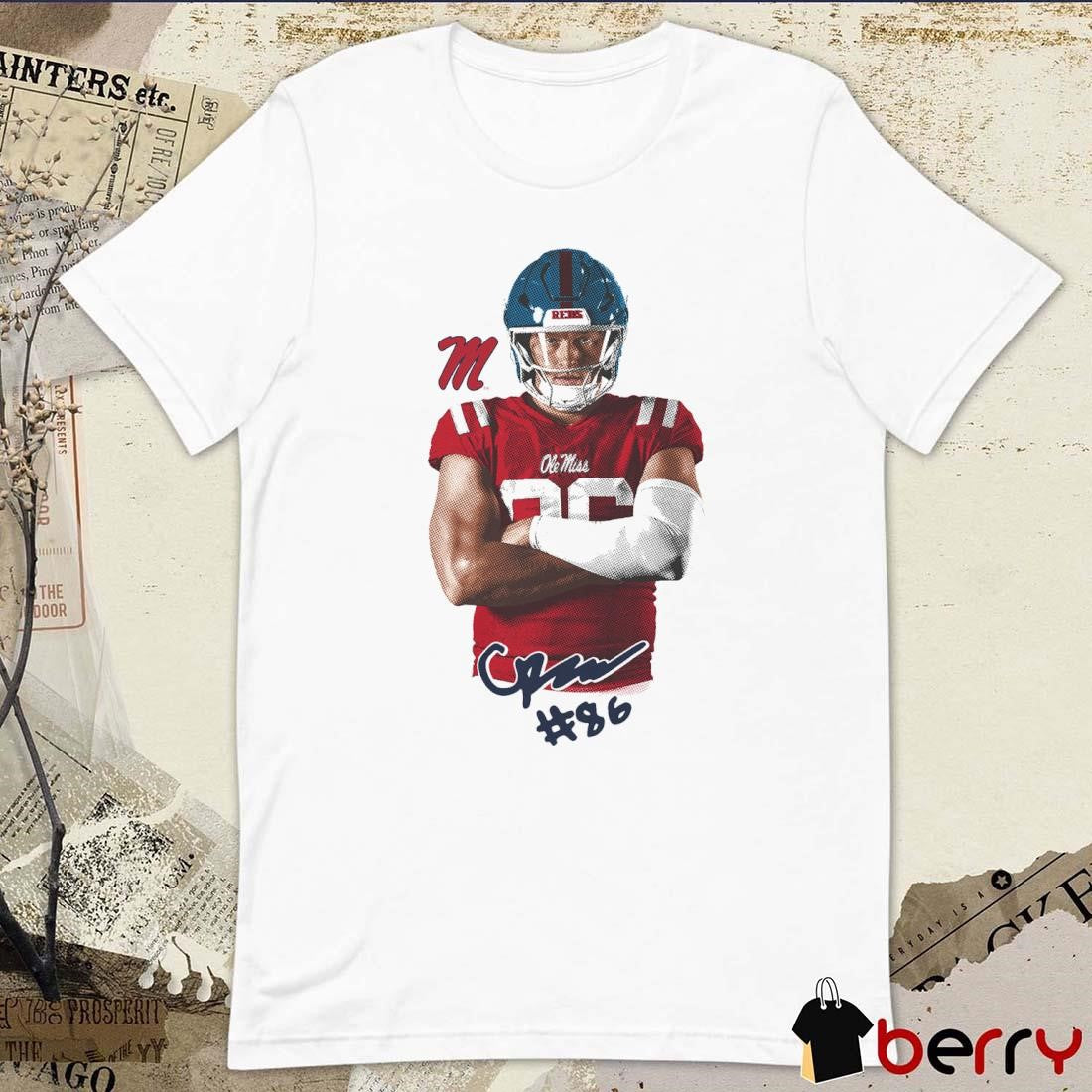 Caden Prieskorn Ole Miss Rebels Portrait Signature t-shirt