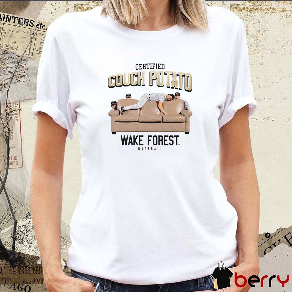 Certified Couch Potato Wake Forest Demon Deacons baseball Graphic t-shirt