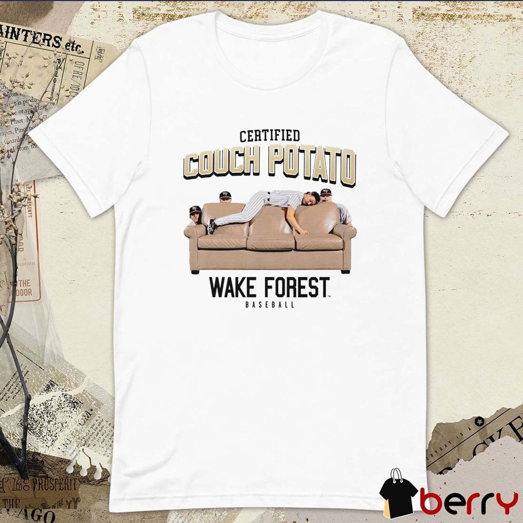 Certified Couch Potato Wake Forest Demon Deacons baseball Graphic t-shirt