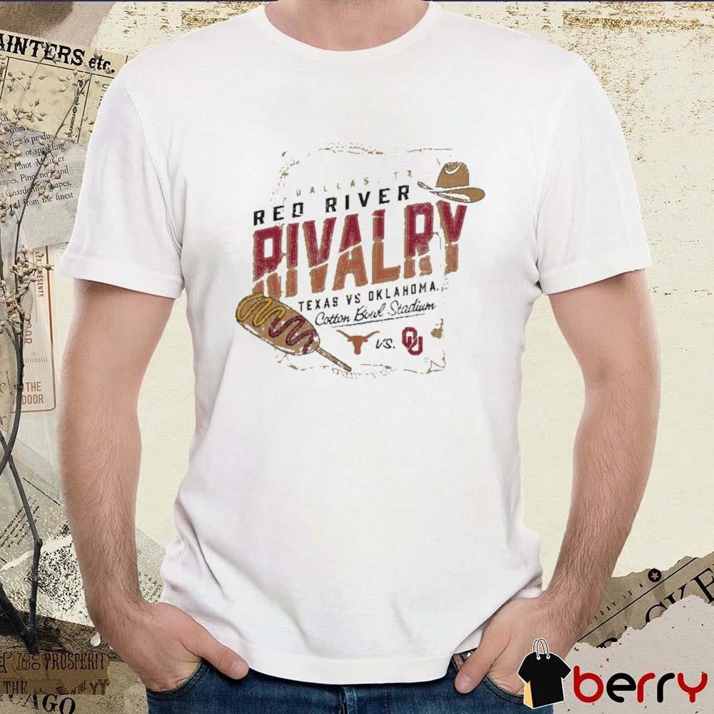 Champion Oatmeal 2024 Texas Longhorns vs. Oklahoma Sooners Red River Rivalry Corn Dog Match Up t-shirt