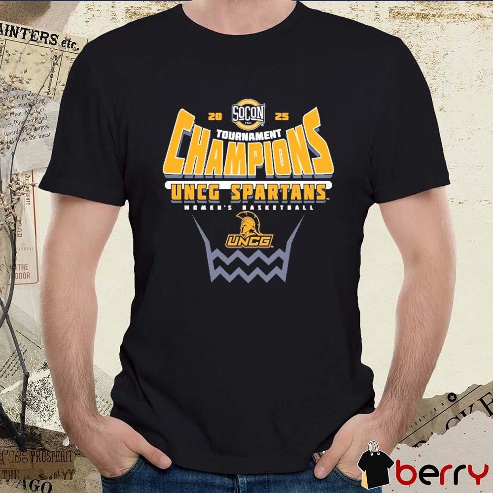Champions Tournament UNCG Spartans Women’s Basketball 2025 SoCon Conference Logos t-shirt