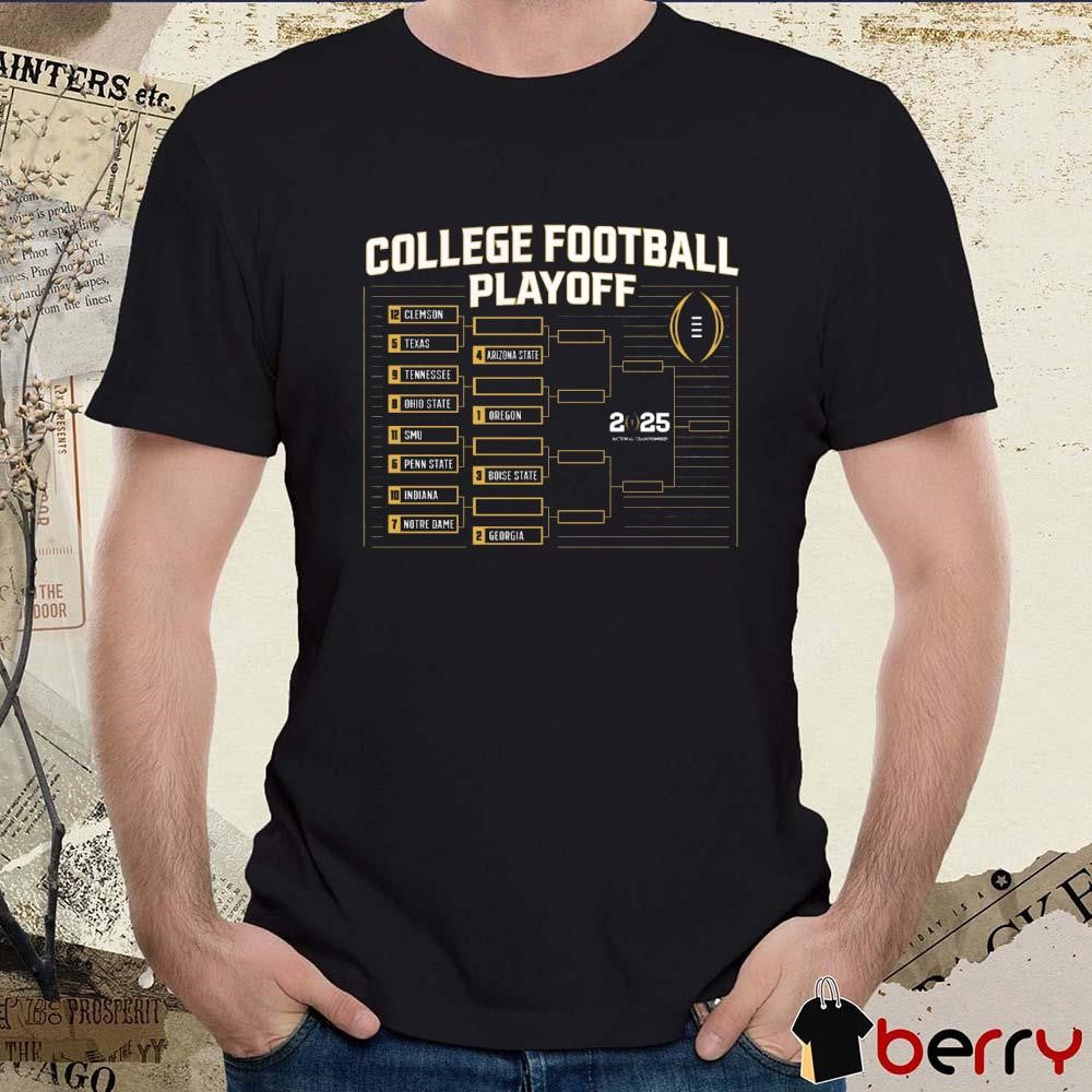 Chasing The Championship College Football Playoff Bracket 2024-2025 National Championship t-shirt