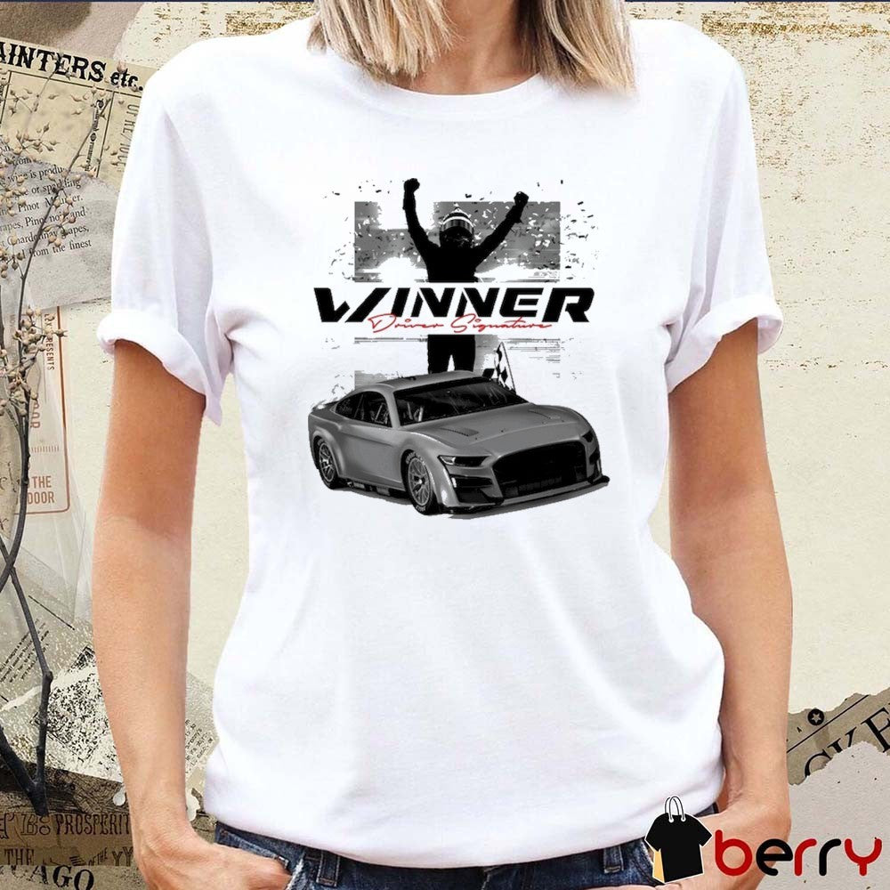 Checkered Flag Sports Joey Logano 2025 Wurth 400 Race Winner Driver Signature t-shirt