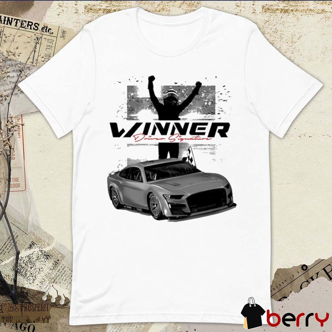 Checkered Flag Sports Joey Logano 2025 Wurth 400 Race Winner Driver Signature t-shirt