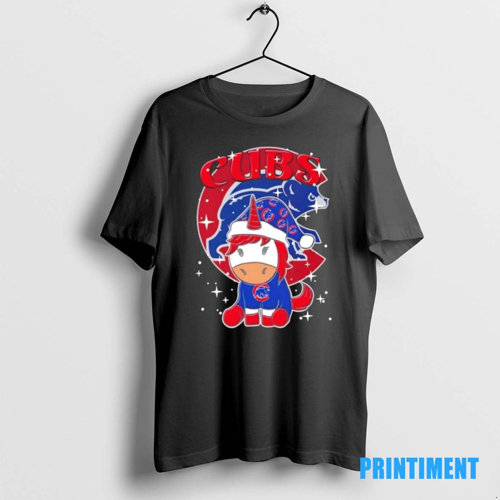 Official Chicago Cubs Baseball X Unicorn Merry Christmas Tee Sweater
