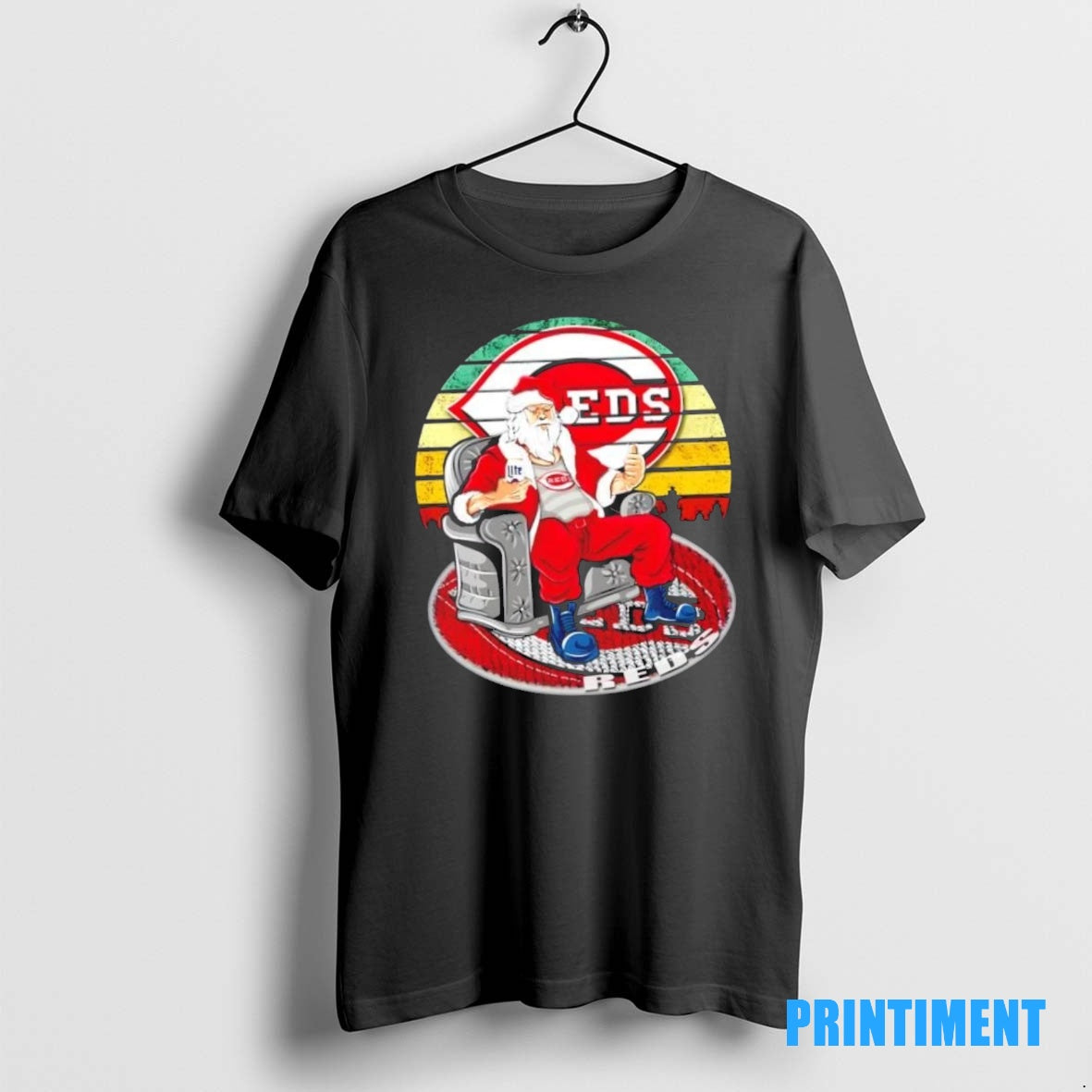 Official Cincinnati Reds X Santa Claus Christmas Vintage Tee Sweater