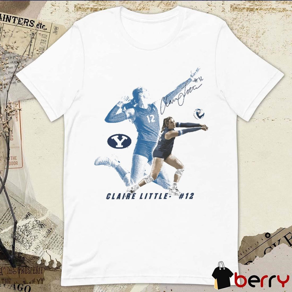 Claire Little #12 Byu Volleyball Portrait Signature t-shirt