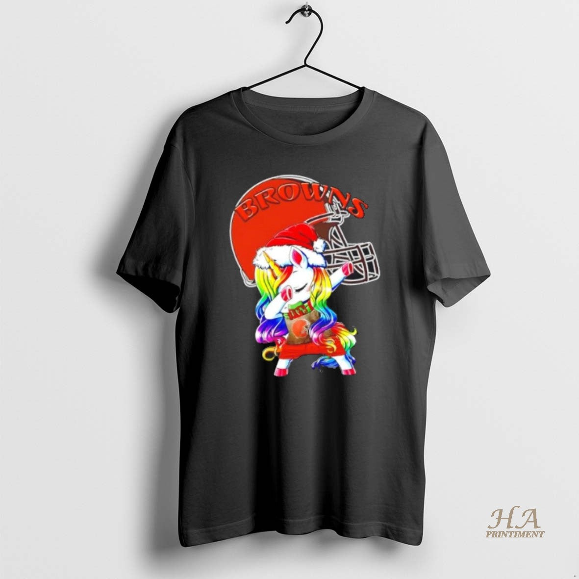 Official Cleveland Browns X Unicorn Santa Hat Dabbing Merry Christmas
