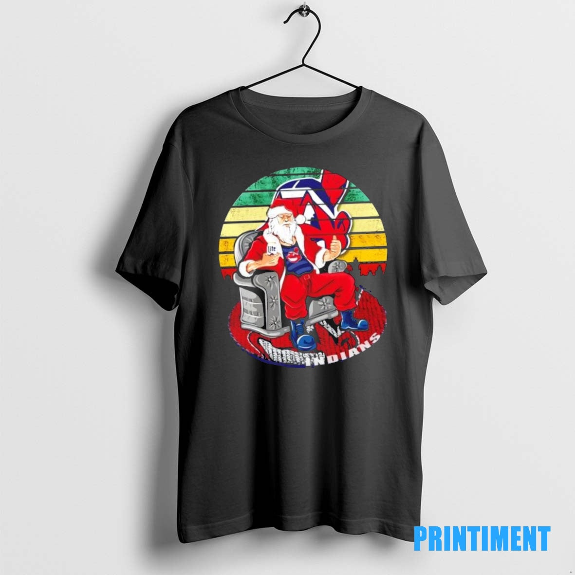 Official Cleveland Indians X Santa Claus Christmas Vintage Tee Sweater