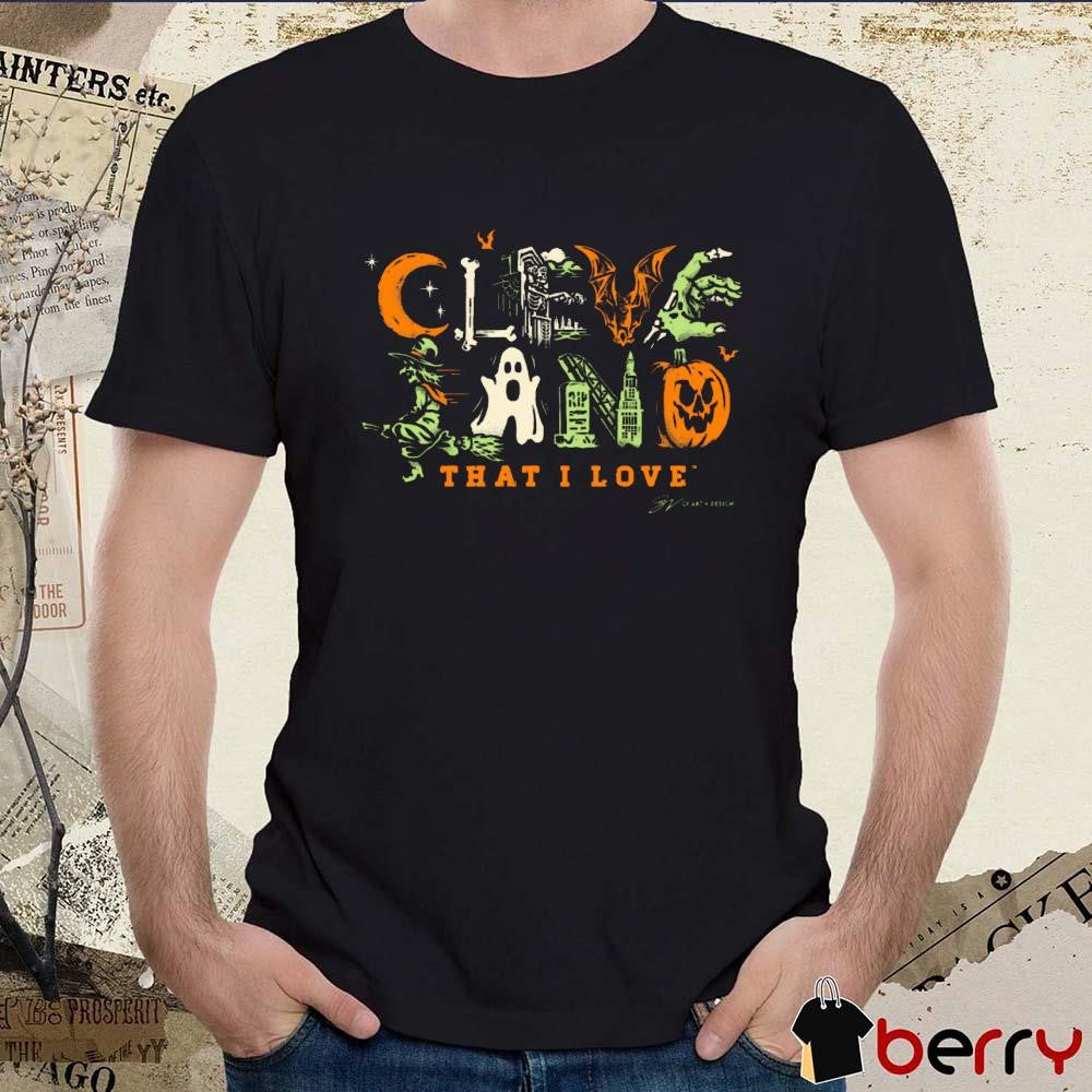 Cleveland That I Love Halloween Collage 2024 t-shirt