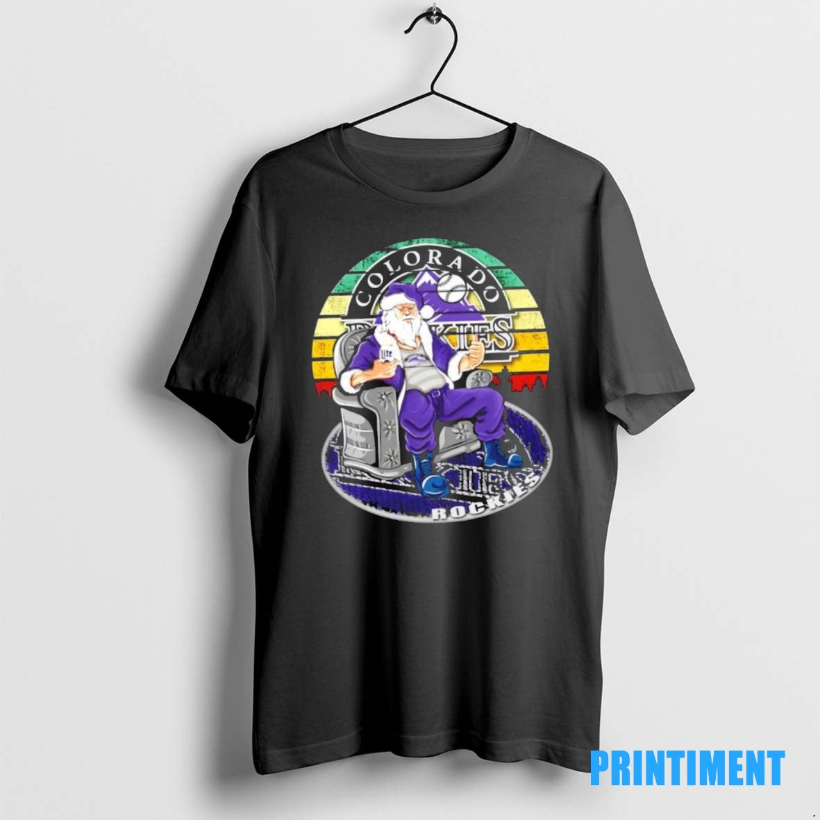 Official Colorado Rockies X Santa Claus Christmas Vintage Tee Sweater