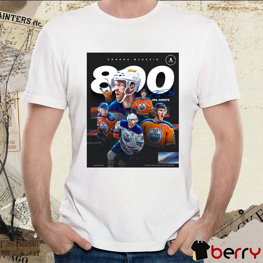Connor David Edmonton Oilers 800 NHL Assists Signature Poster t-shirt