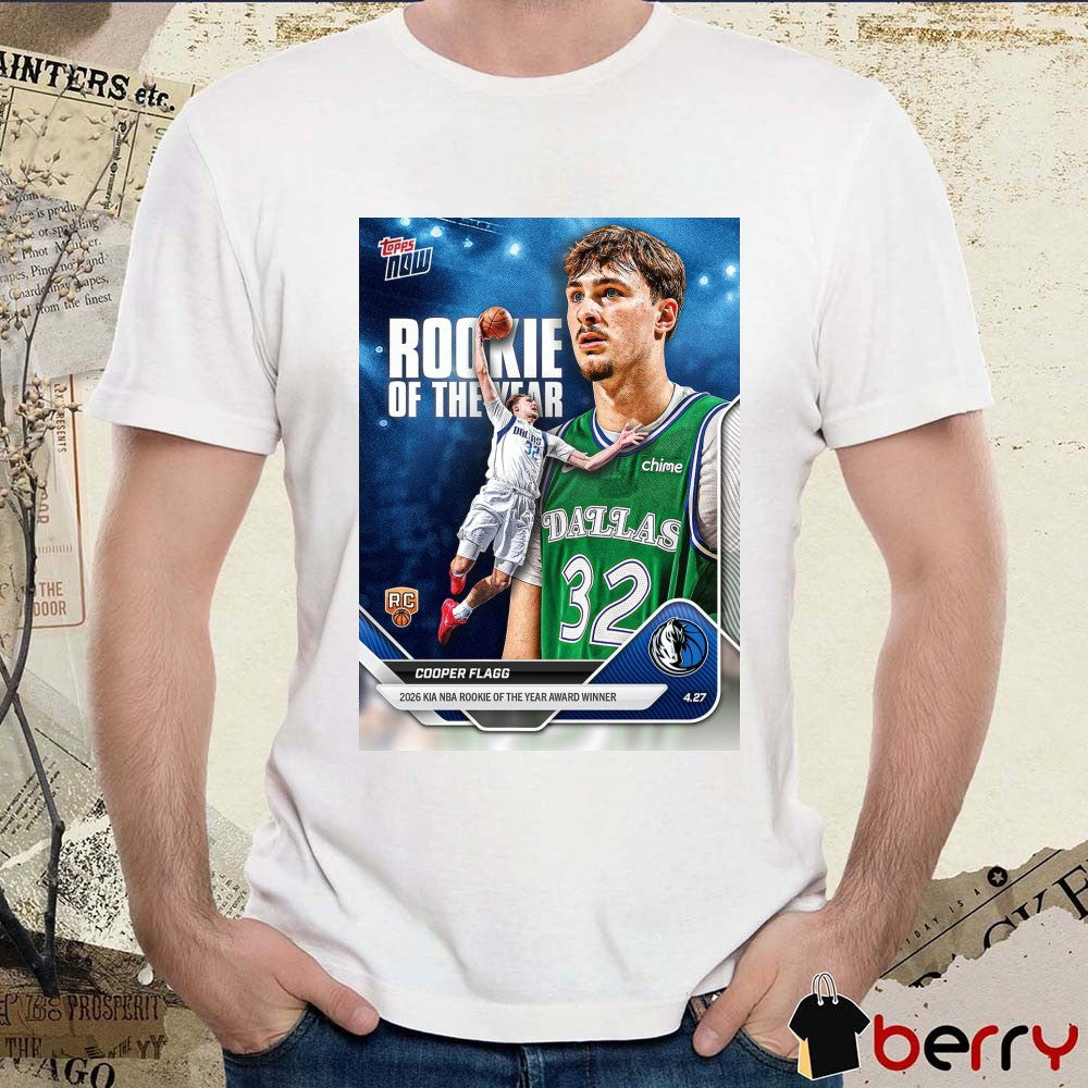 Cooper Flagg Dallas Mavericks 2025-26 NBA Rookie Of The Year Topps Poster t-shirt