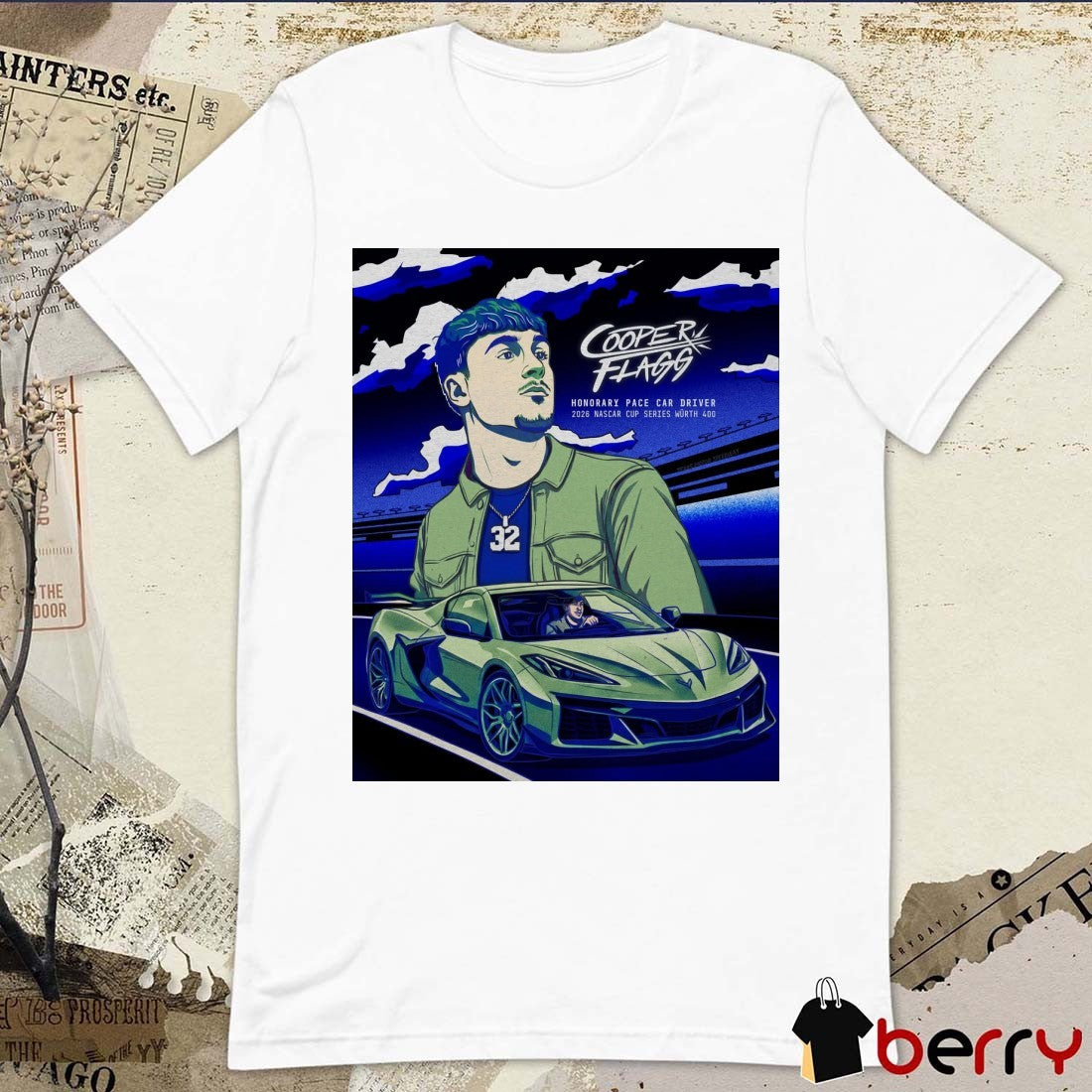 Cooper Flagg Honorary Pace Car Driver 2026 NASCAR Cup Series Würth 400 Poster t-shirt