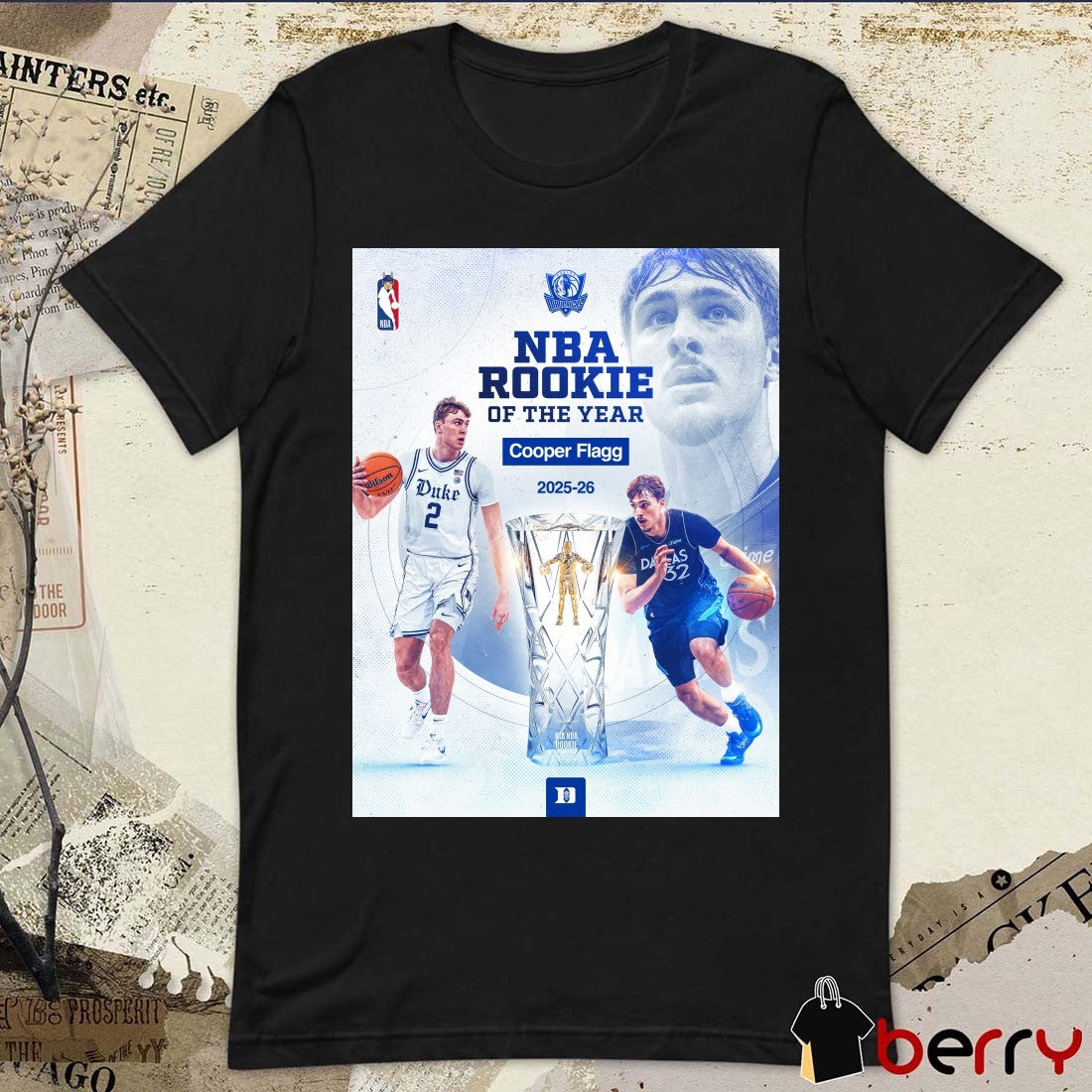 Cooper Flagg NBA Rookie of the Year 2025-26 Season Duke University Poster t-shirt