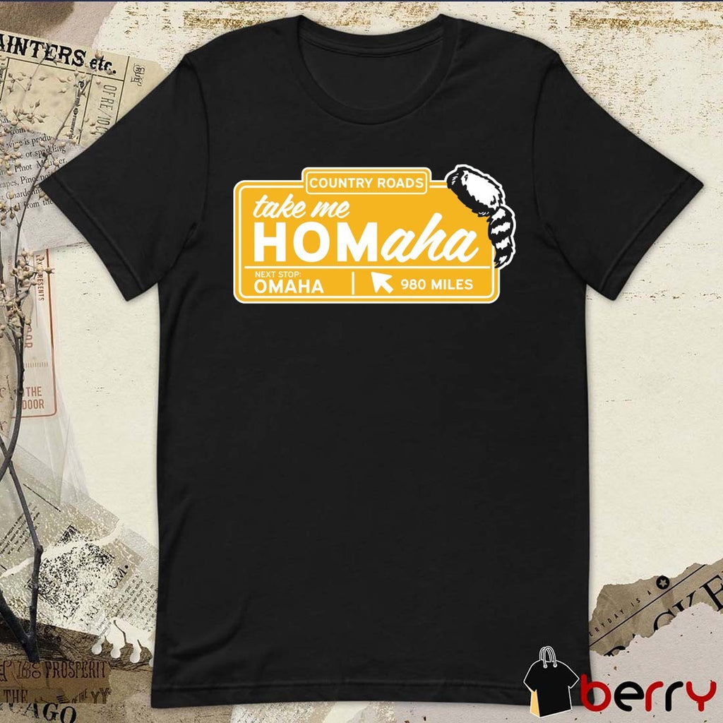 Country Roads Take Me Homaha Next Stop Omaha 980 Miles West Virginia Mountaineers NCAA t-shirt
