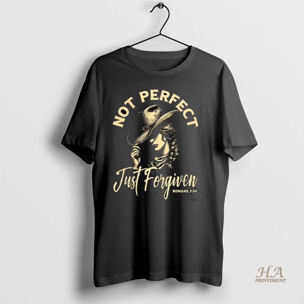 Official Cowgirl Not Perfect Just Forgiven Romans 324 Shirt