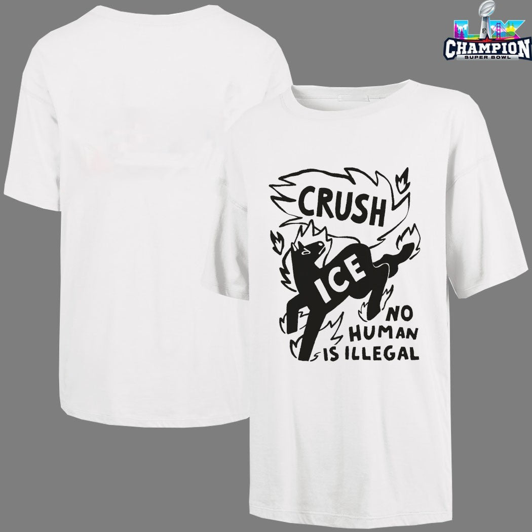 Crush Ice No Human Is Illegal Horse T-Shirts