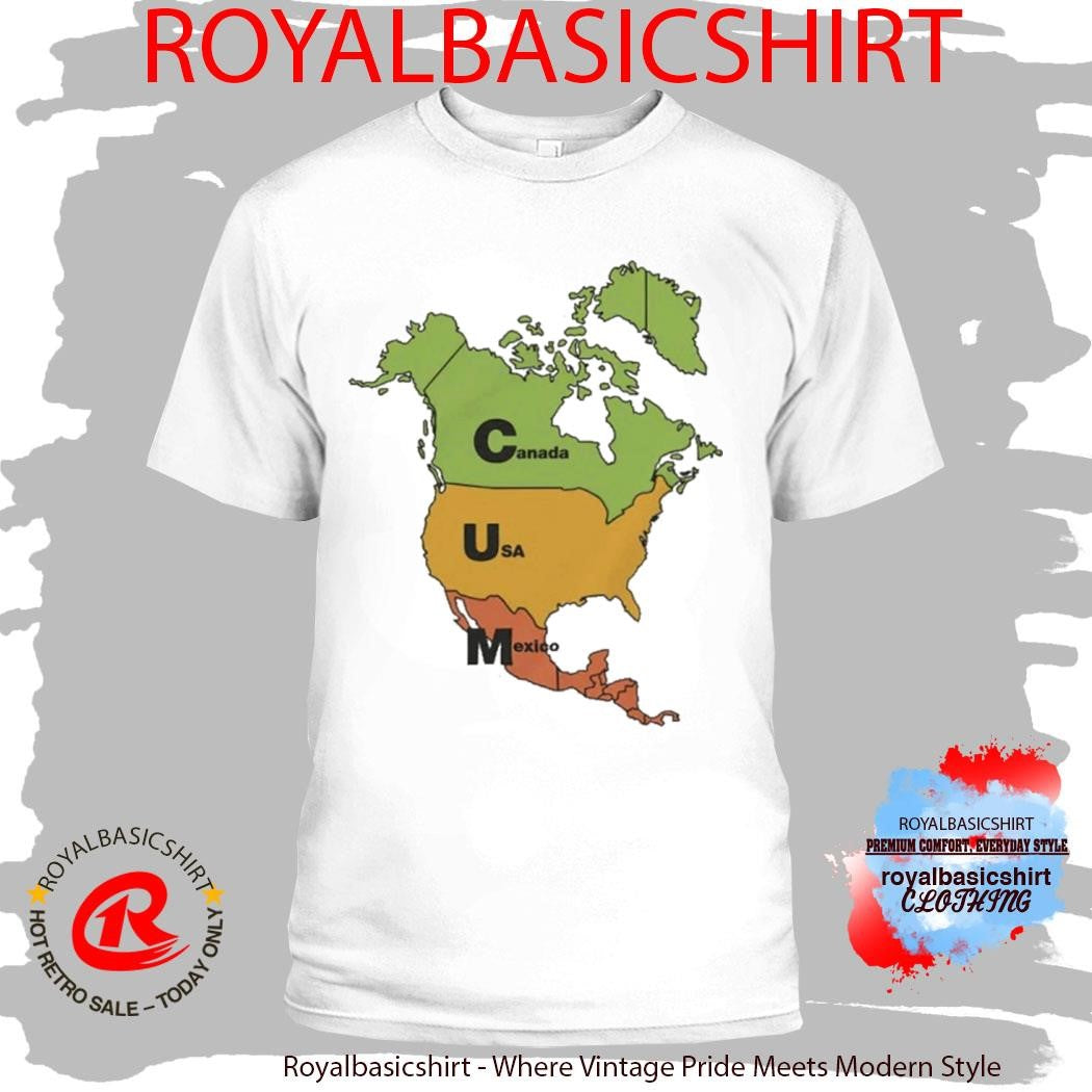 Cum Map Canada, USA and Mexico Shirt