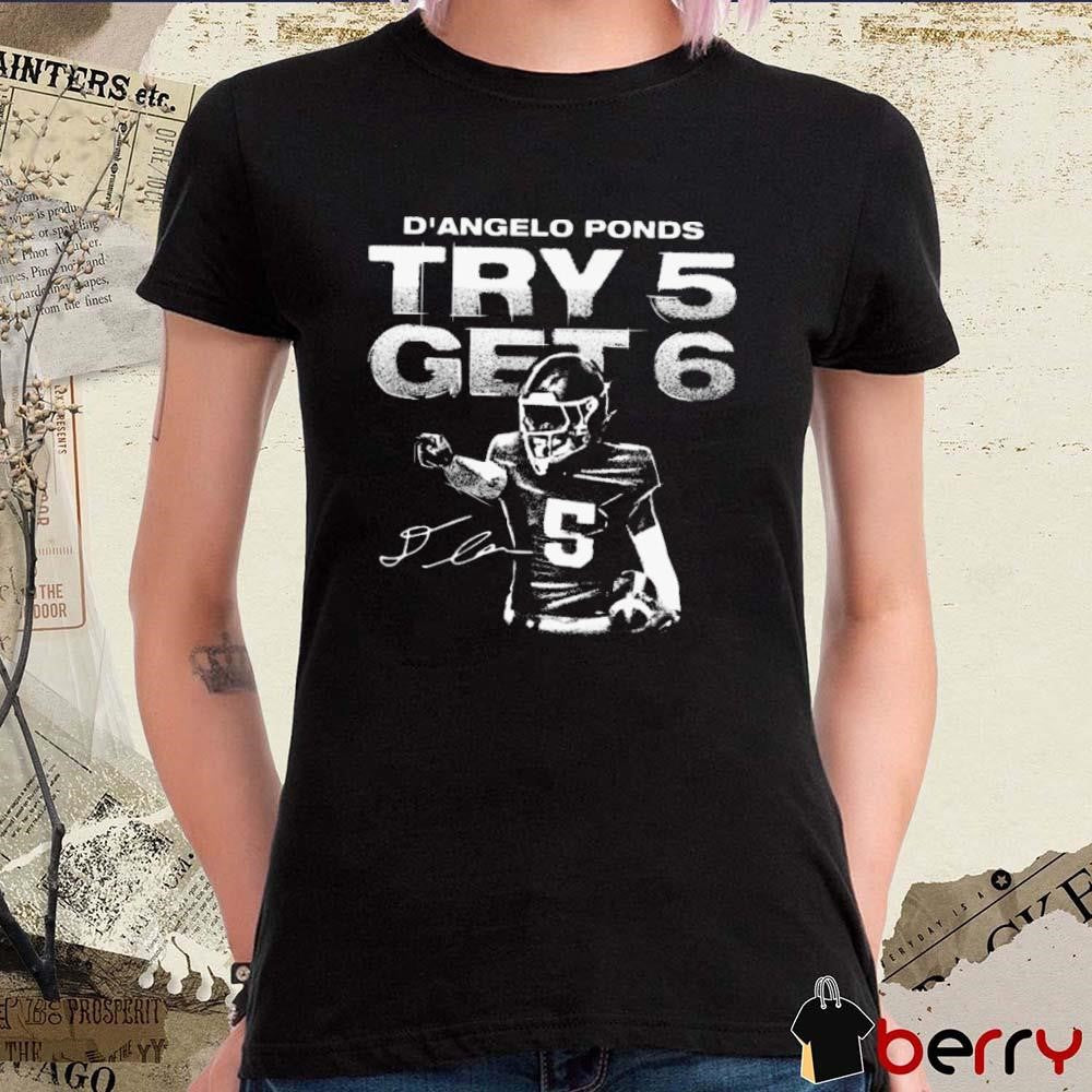 D’Angelo Ponds Indiana Hoosiers College Mono Try 5 Get 6 Signature t-shirt