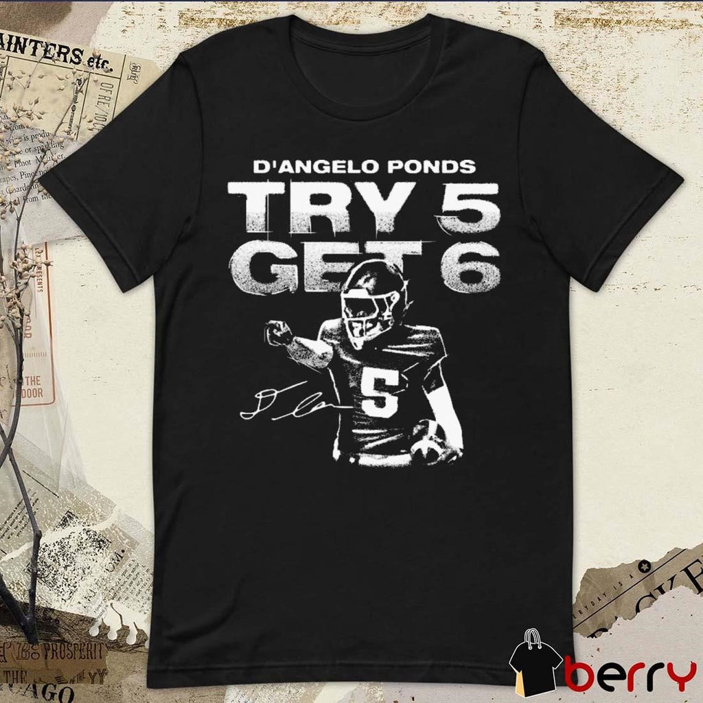 D’Angelo Ponds Indiana Hoosiers College Mono Try 5 Get 6 Signature t-shirt