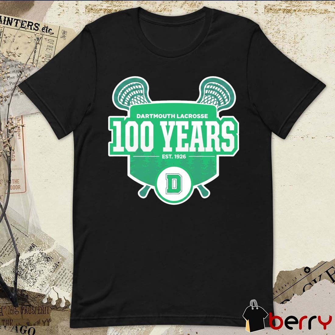 Dartmouth Lacrosse 100 Years Est 1926 Logo t-shirt