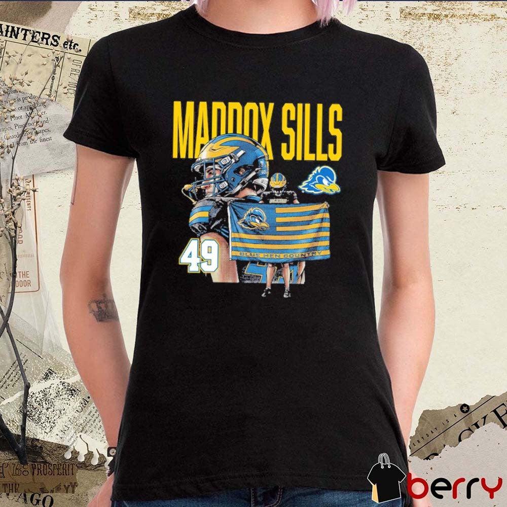 Delaware Blue Hens – NCAA Football Maddox Sills Caricature Blue Hen Country Flag t-shirt