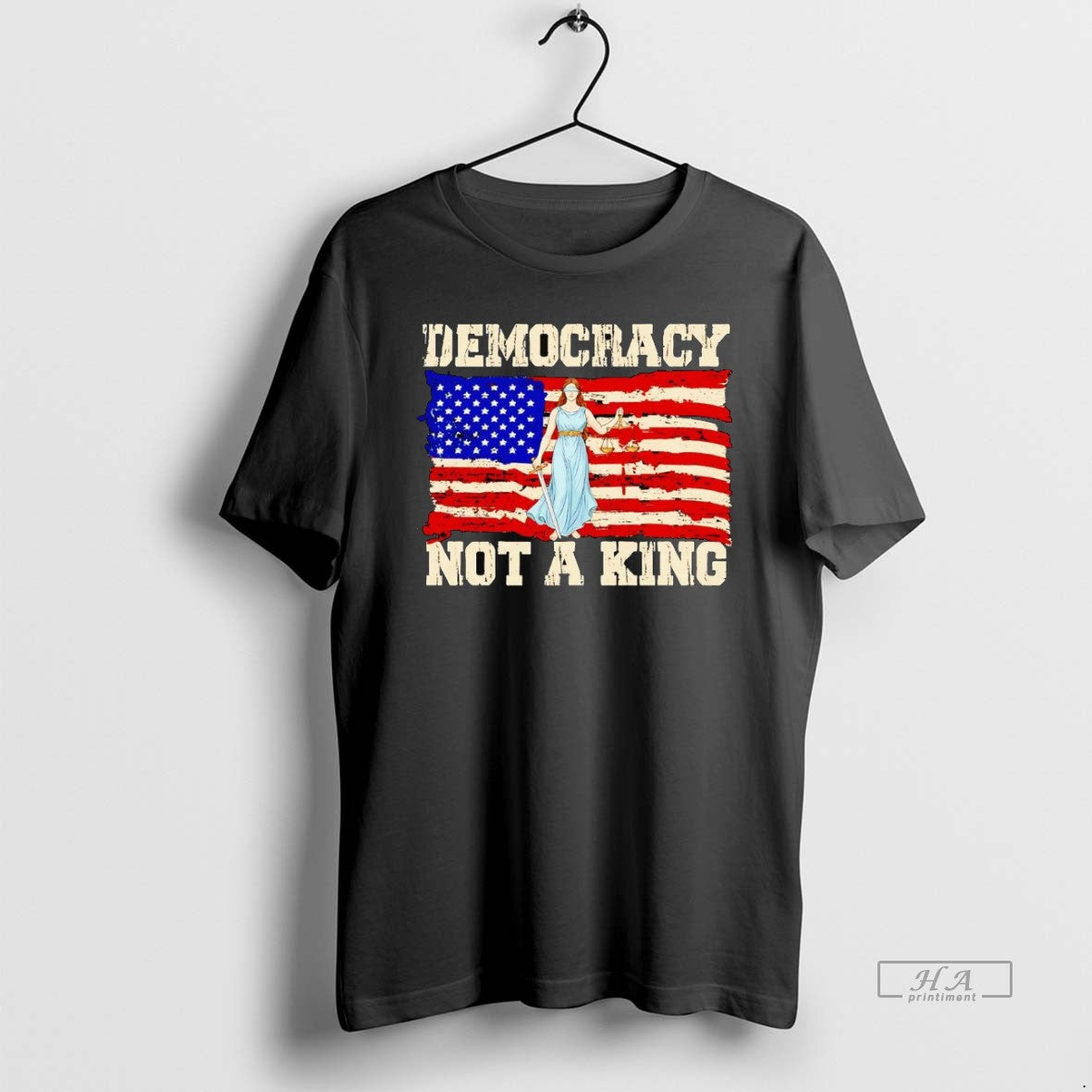 Official Democracy Not A King Anti Trump Us Flag