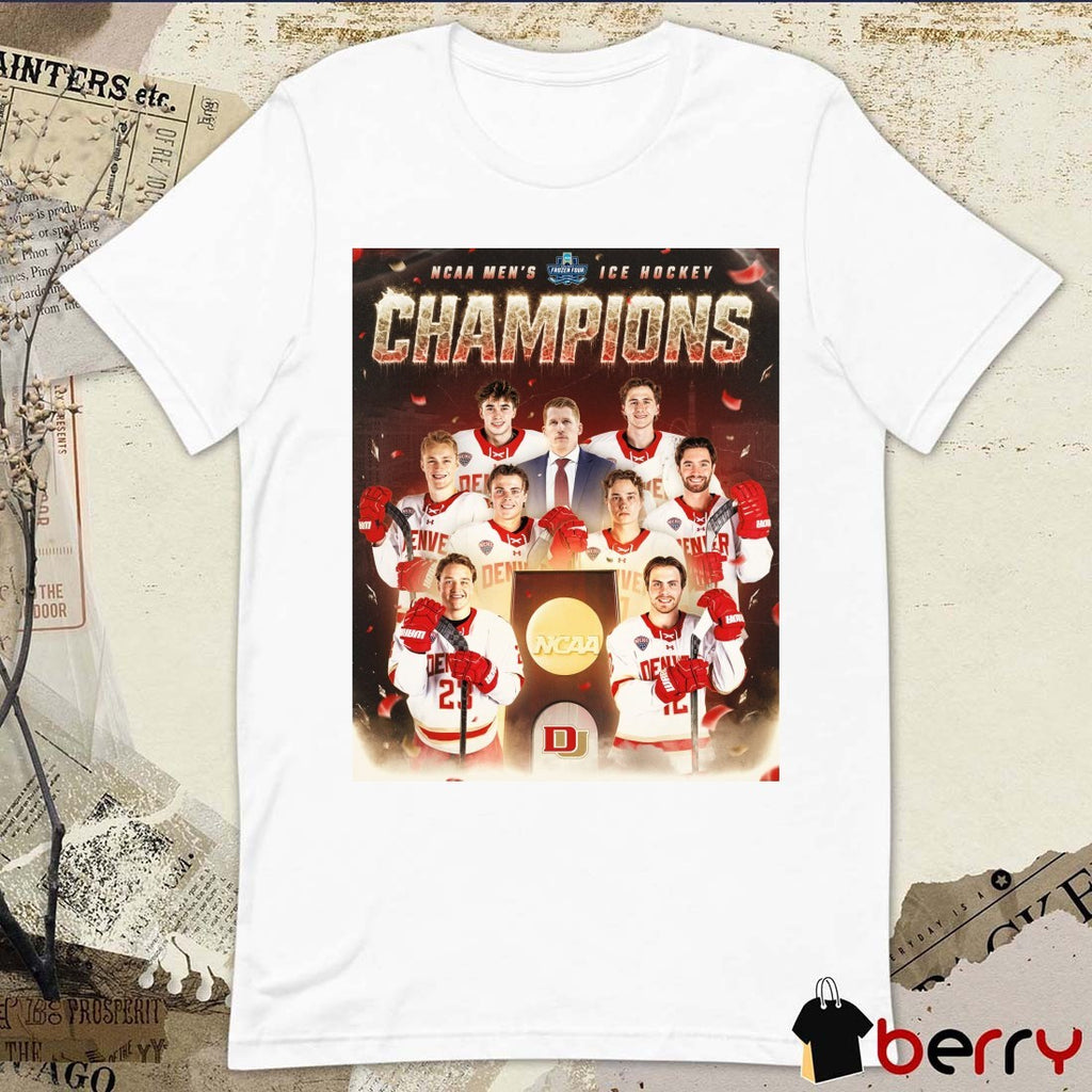 Denver Pioneers Defeated The Wisconsin Badgers 11th NCAA Men’s Ice Hockey National Championship Title Poster t-shirt