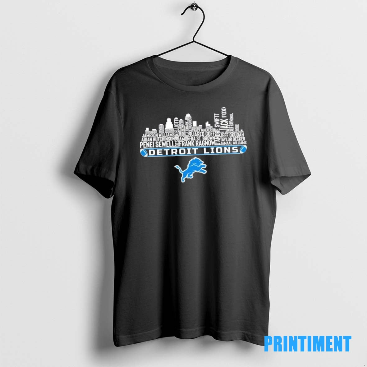 Official Detroit Lions Football Legends Names City Skyline Tee Sweater