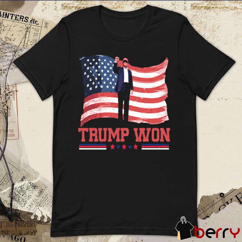 Donald Trump We Won Wins Inauguration 47th US President 2025 Election USA Flag Vintage t-shirt