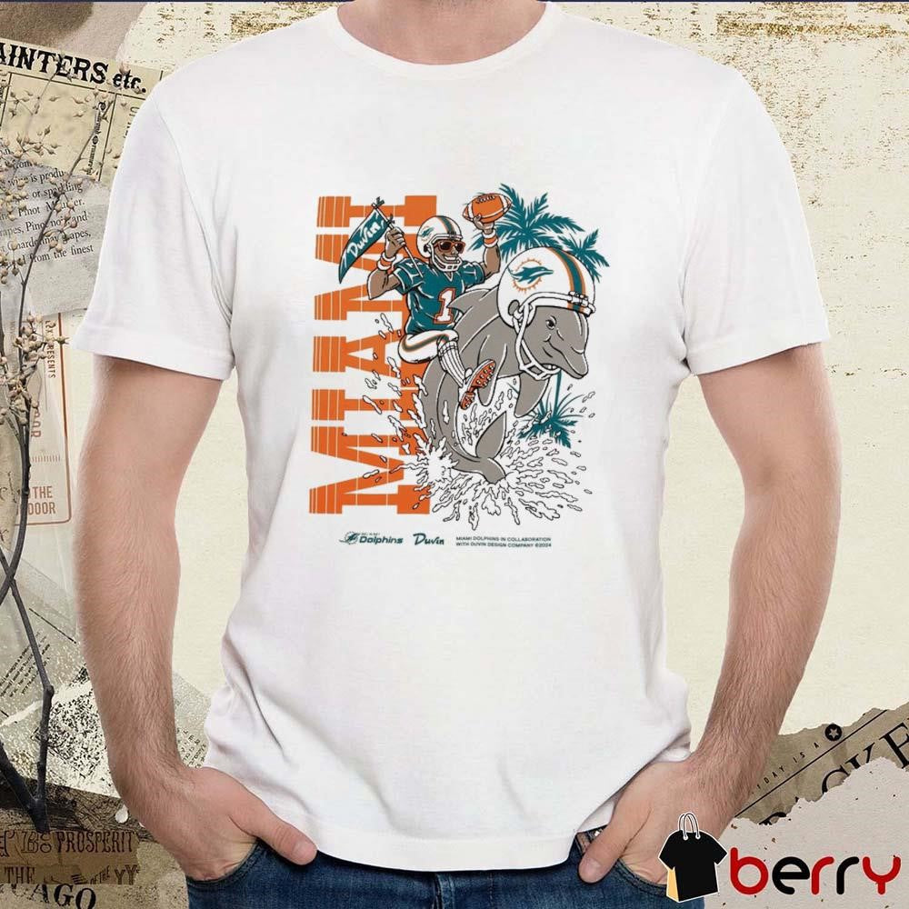 Duvin x Miami Dolphins Cream Have A Flippin Good Time With The Miami t-shirt