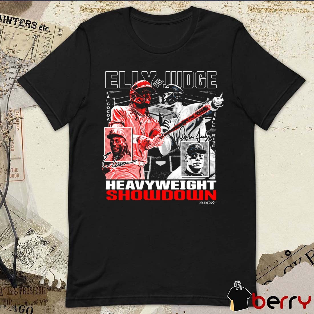 Elly De La Cruz Reds Vs Aaron Judge Yankees MLB Heavyweight Showdown Signatures Graphic t-shirt